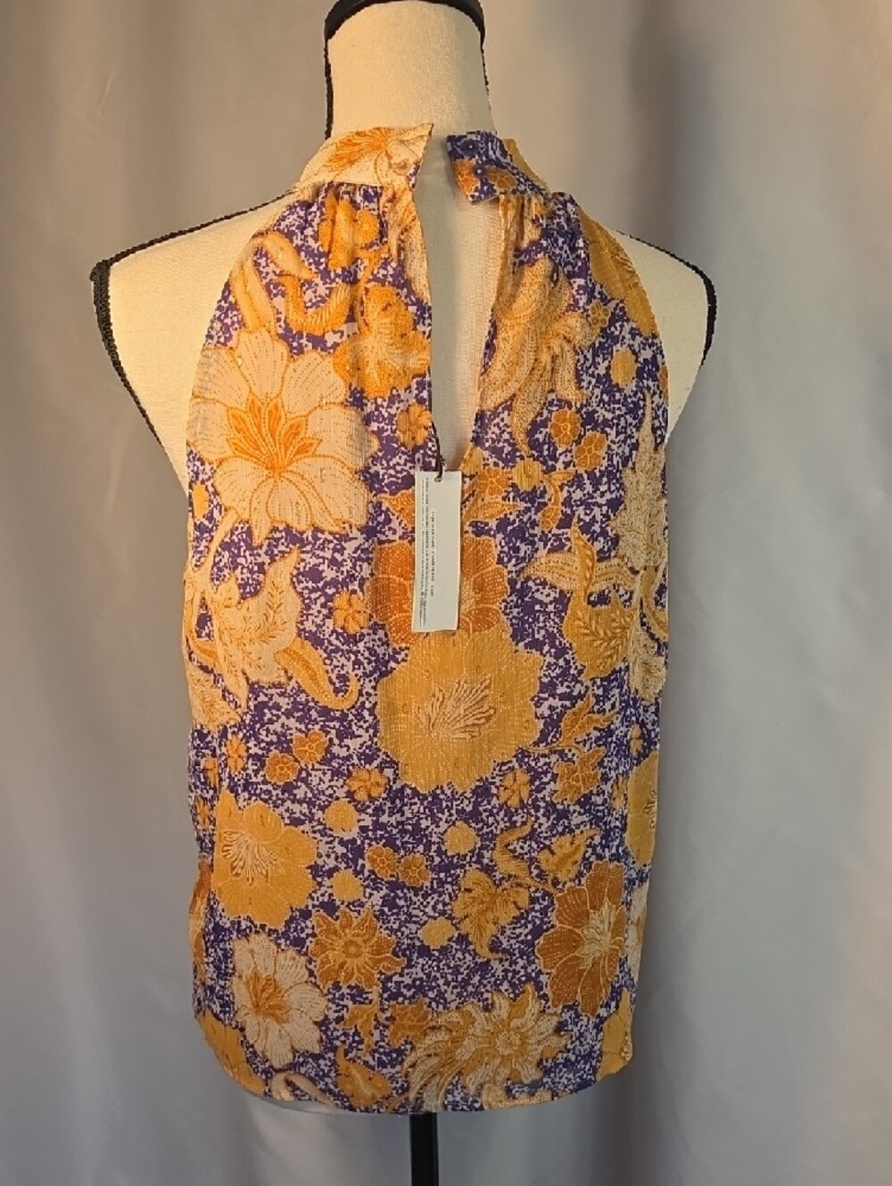 cupcakes & cashmere Yellow and Purple Floral Halter Top - Picture 4 of 4